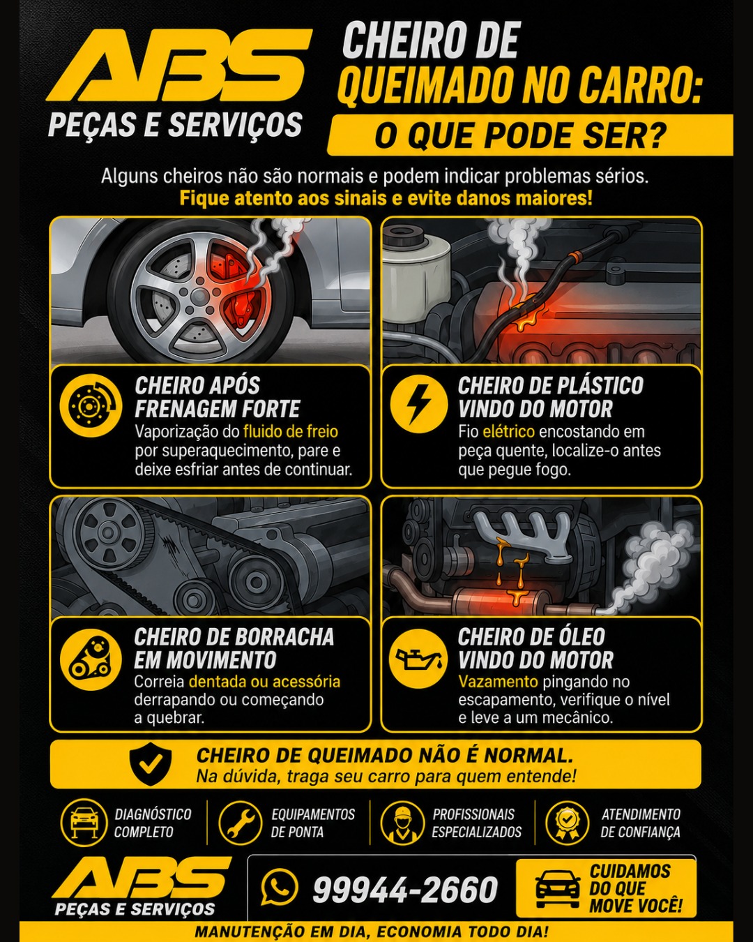 Cheiro de queimado no carro: o que pode ser?